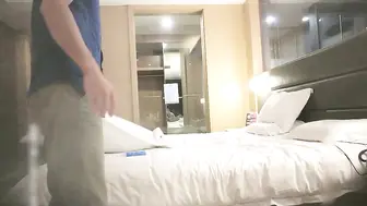 高颜值黄发妹子啪啪，洗完澡开干撸硬抬腿侧入抽插猛操！