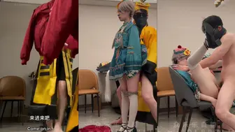 极品颜值反差少女【创可贴贴】 万圣节可爱小僵尸被道士爸爸爆操，屌撑满润滑湿暖蜜穴 美妙后入Q弹蜜桃臀