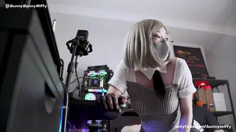 Bunnymiffy米菲兔-不要打游戏了，跟我一起玩吧-)和黑丝高跟AI少女做爱，射在她的屁屁上！（下篇）