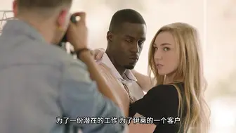 绿帽癖男友，主动让身材极品的模特女友勾引大屌黑人